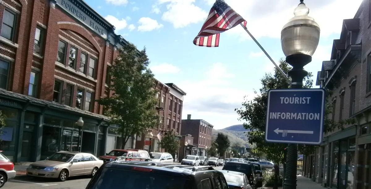 Brick buildings along Main Street in Beacon, New York
