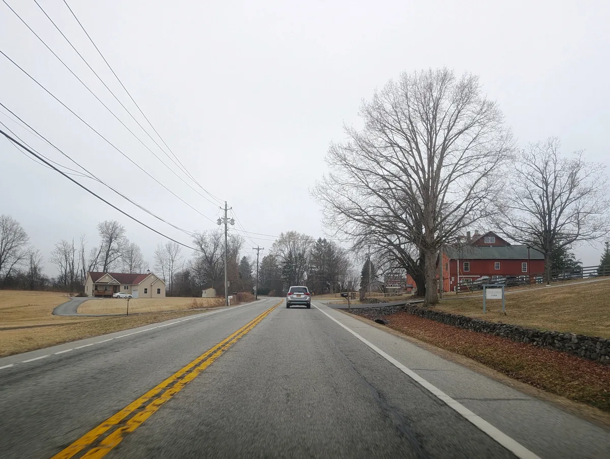 Farm buildings beside Route 94 in Blooming Grove, New York