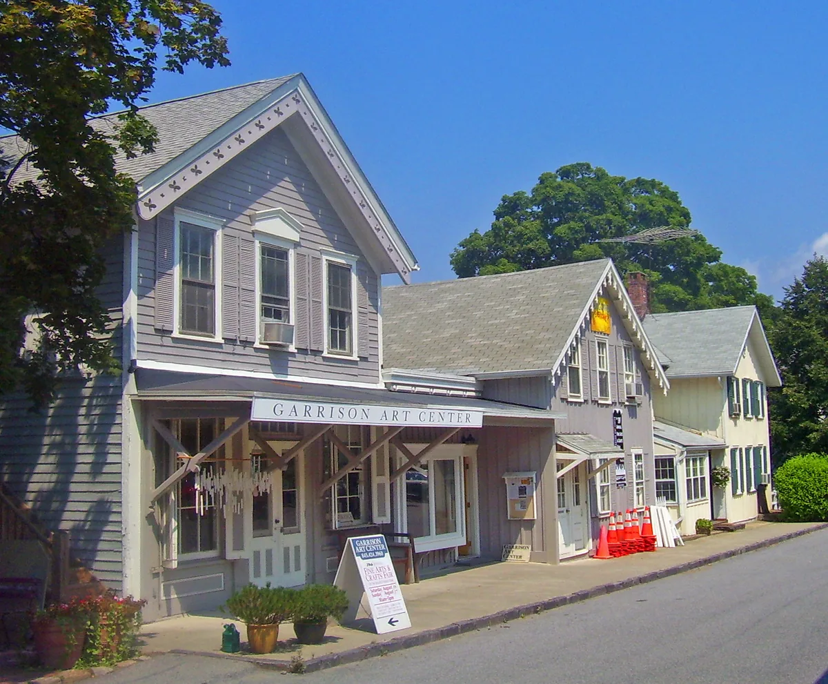 Nineteenth-century frame buildings at Garrison Landing in Garrison, New York